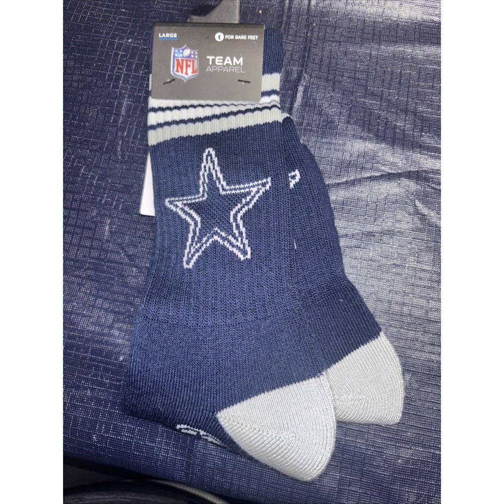 Dallas Cowboys Navy Blue‎ Crew Socks, Large